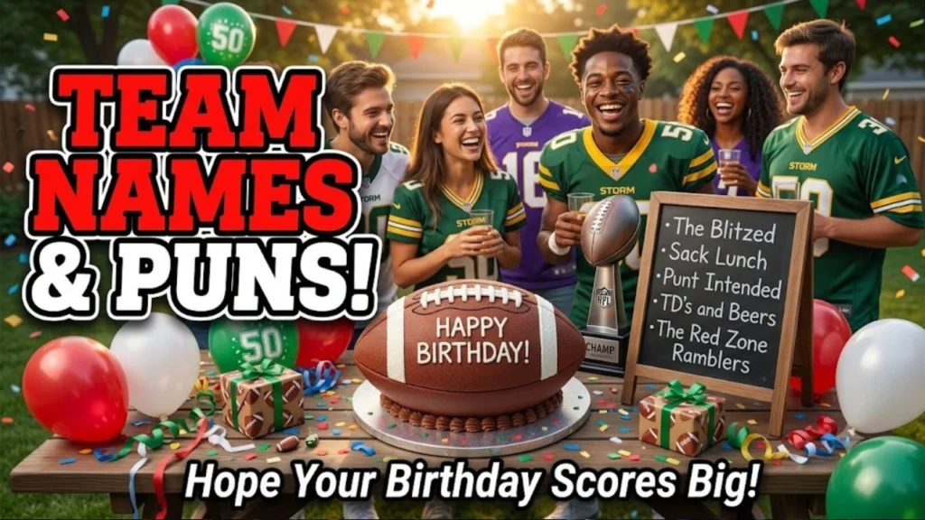 Football Puns for Team Names & Birthday Cards