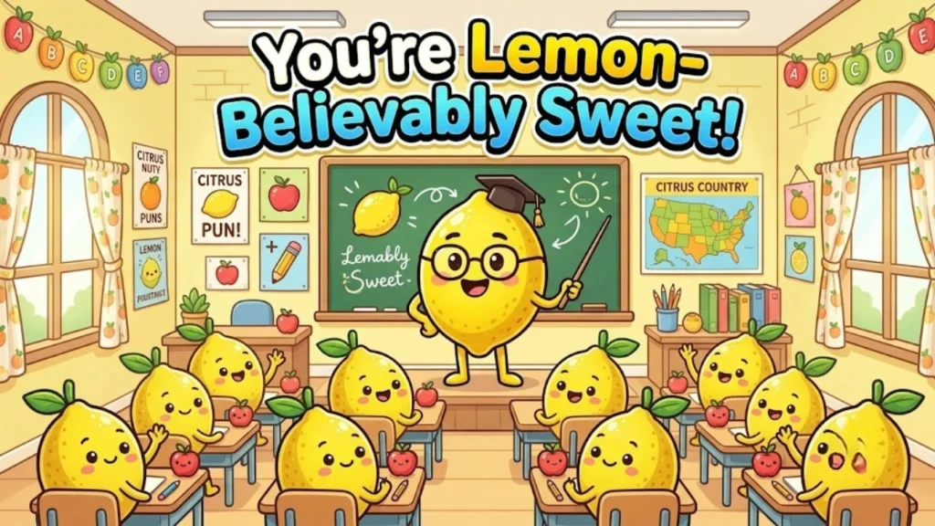 Cute Lemon Puns for Kids, Family & Teachers