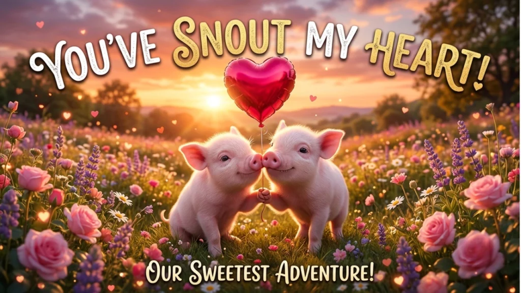 Cute, Love & Valentine's Pig Puns