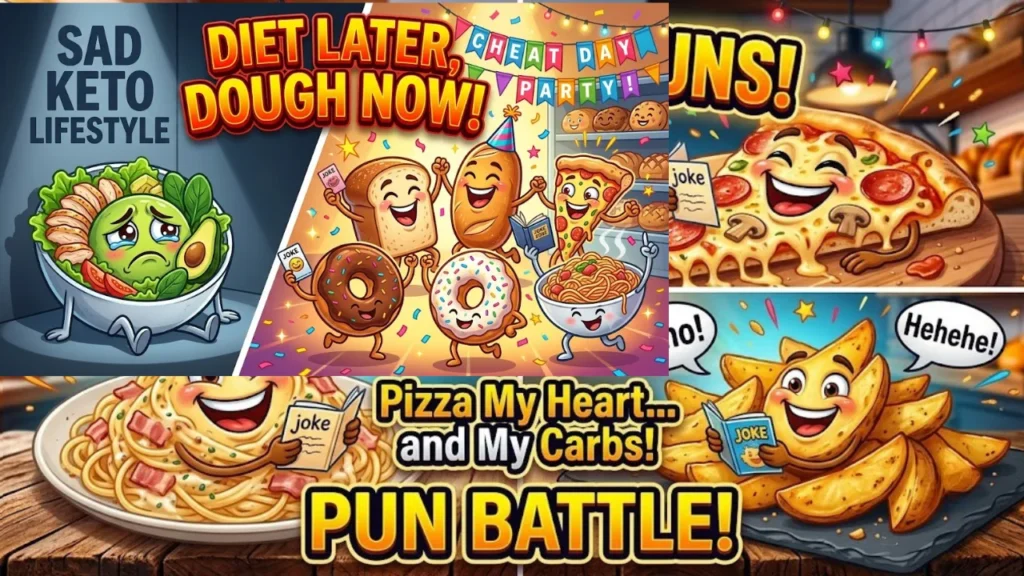 Carb Puns by Food Type (Bread, Pasta, Pizza & Potato Puns)