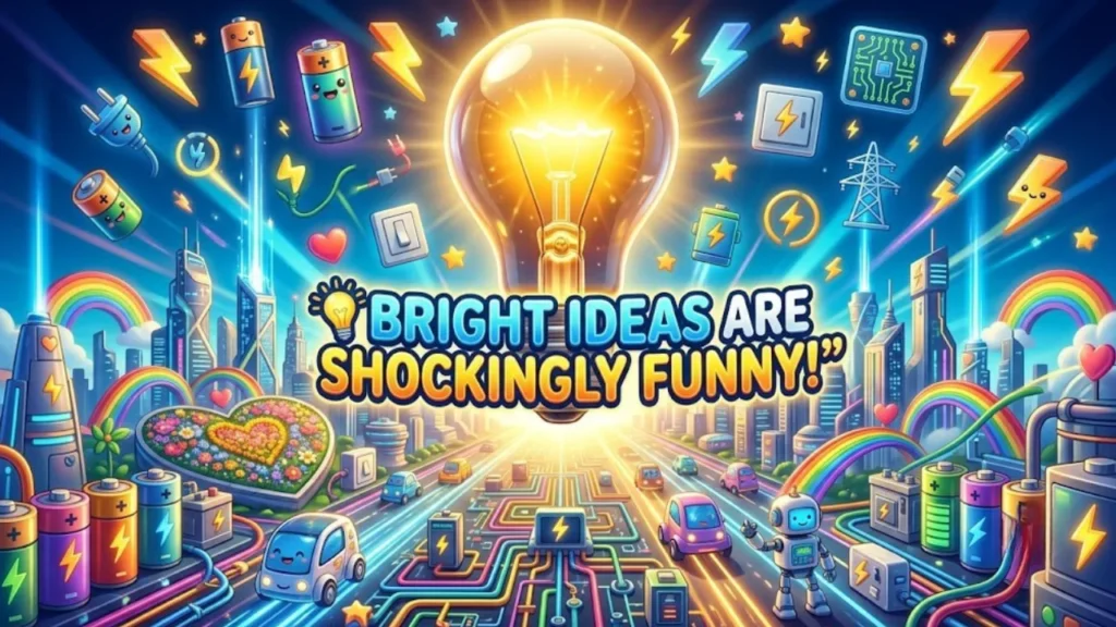 Creative Electricity Puns — Light Bulbs, Batteries, Circuits & Beyond