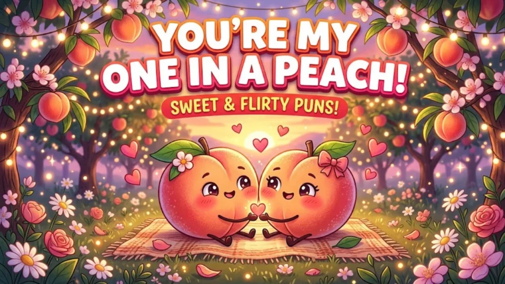 Flirty & Sweet Peach Love Puns