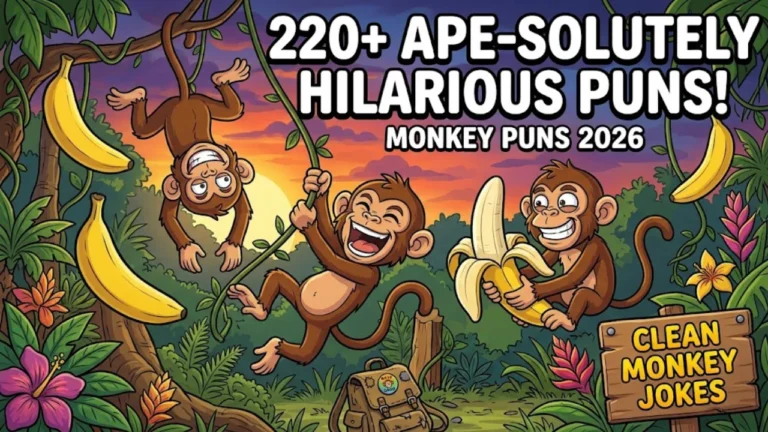 220+Hilarious Monkey Puns: Funny One-Liners, Clever Jokes & Ape-solutely Captions (2026)