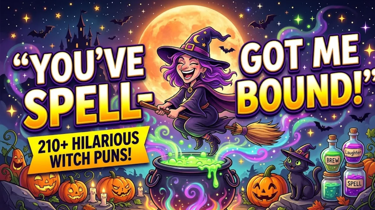 210+ Hilarious Witch Puns: Funny One-Liners, Clever Jokes & Spellbinding Captions (2026)