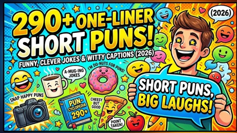 290+ One-Liner Short Puns: Funny, Clever Jokes & Witty Captions (2026)