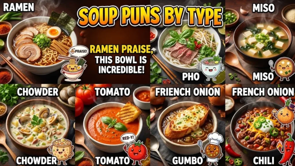Soup Puns by Type — Ramen, Pho, Miso, Chowder & More