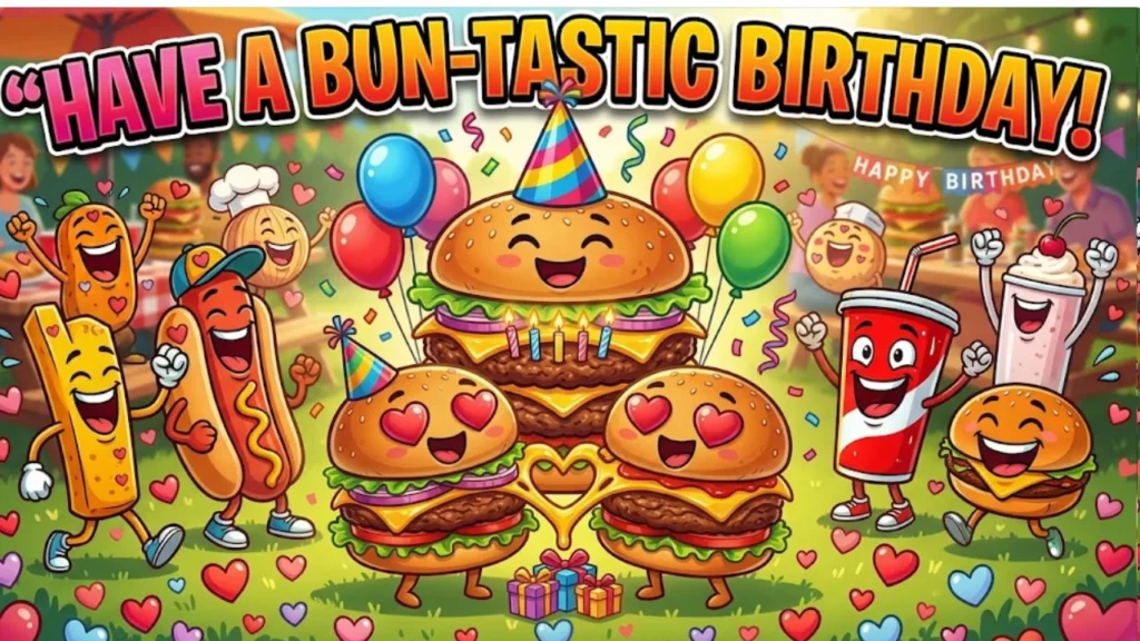 Burger Puns for Captions, Love, Birthdays and Friends