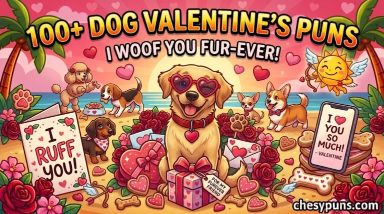 100+ Hilarious Dog Valentine's Day Puns: Funny Puppy One-Liners, Paw-some Love Jokes & Cute Captions (2026)