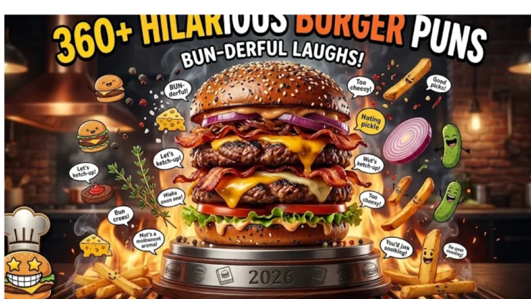 360+ Hilarious Burger Puns: Funny One-Liners, Cheesy Jokes & Bun-derful Captions (2026)