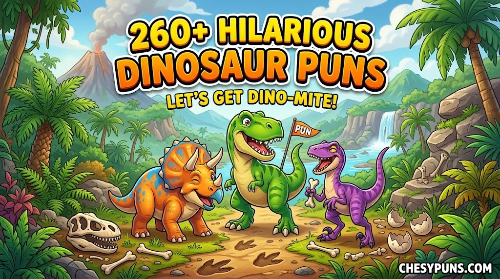 260+ Hilarious Dino Puns: Funny One-Liners, Clever Dinosaur Jokes & Roar-Some Captions (2026) 🦖