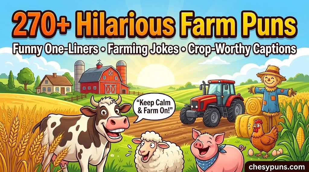 270+ Hilarious Farm Puns: Funny One-Liners, Clever Farming Jokes & Crop-Worthy Captions (2026)