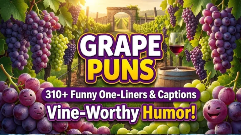 310+ Hilarious Grape Puns: Funny One-Liners, Clever Grape Jokes & Vine-Worthy Captions (2026)
