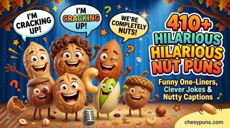 410+ Hilarious Nut Puns: Funny One-Liners, Clever Jokes & Nutty Captions (2026)