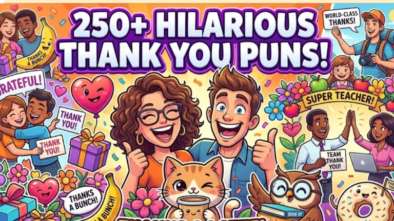 250+ Hilarious Thank You Puns: Funny One-Liners, Clever Thank-You Jokes & Gratitude-Worthy Captions (2026)