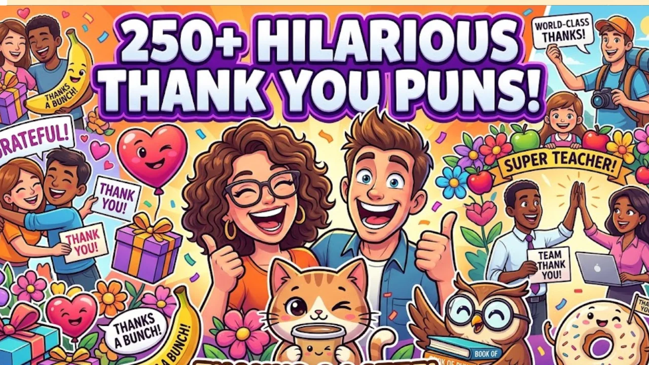 250+ Hilarious Thank You Puns: Funny One-Liners, Clever Thank-You Jokes & Gratitude-Worthy Captions (2026)
