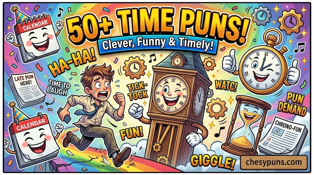 50+ Hilarious Time Puns: Funny One-Liners, Clever Clock Jokes & Timely-Witty Captions (2026)