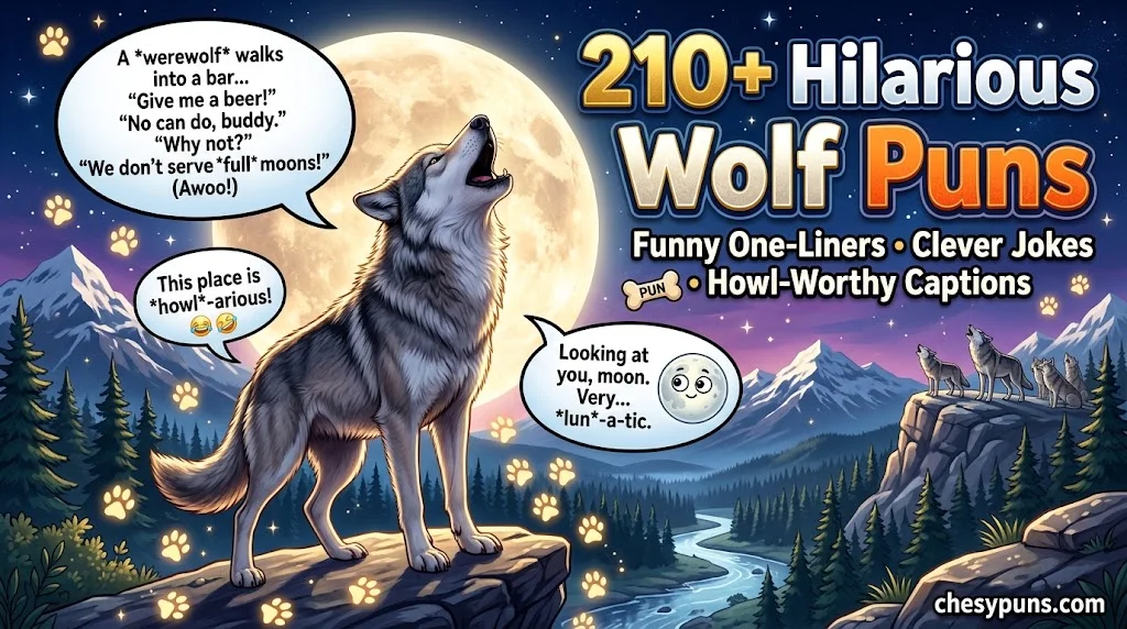 210+ Hilarious Wolf Puns: Funny One-Liners, Clever Wolf Jokes & Howl-Worthy Captions (2026)