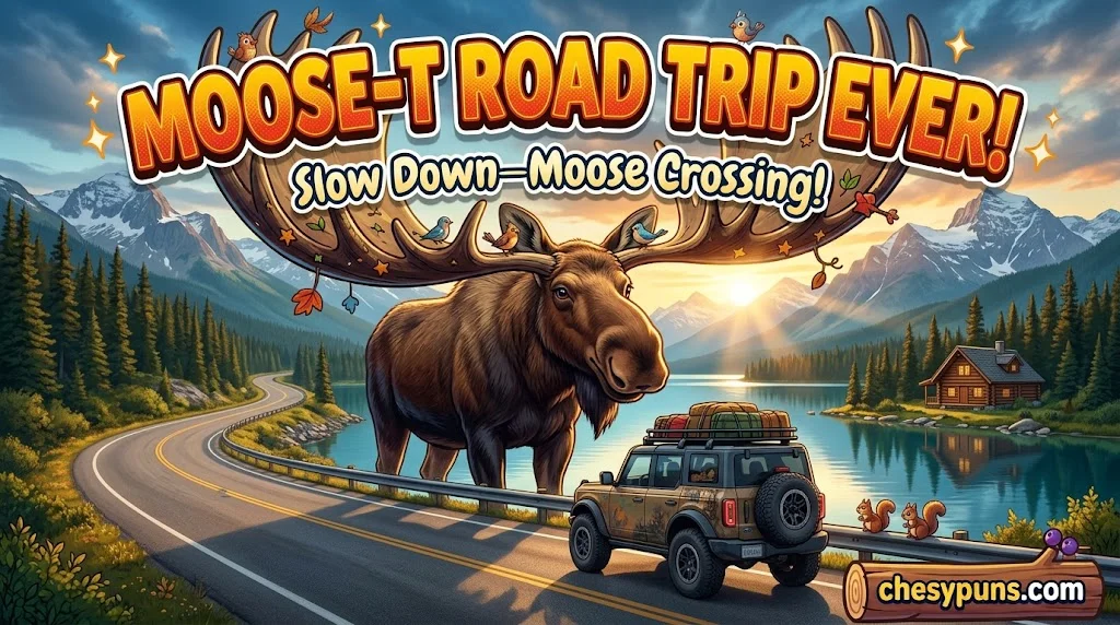 Moose Puns for USA Road Trips, Nature & Everyday Life