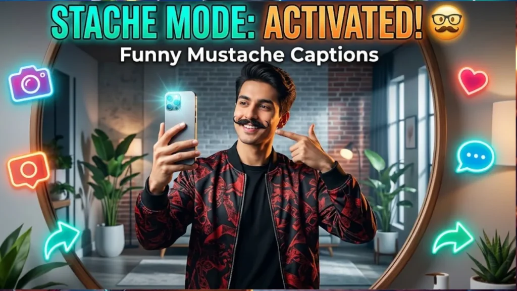 Mustache Pun Captions for Instagram & Social Media