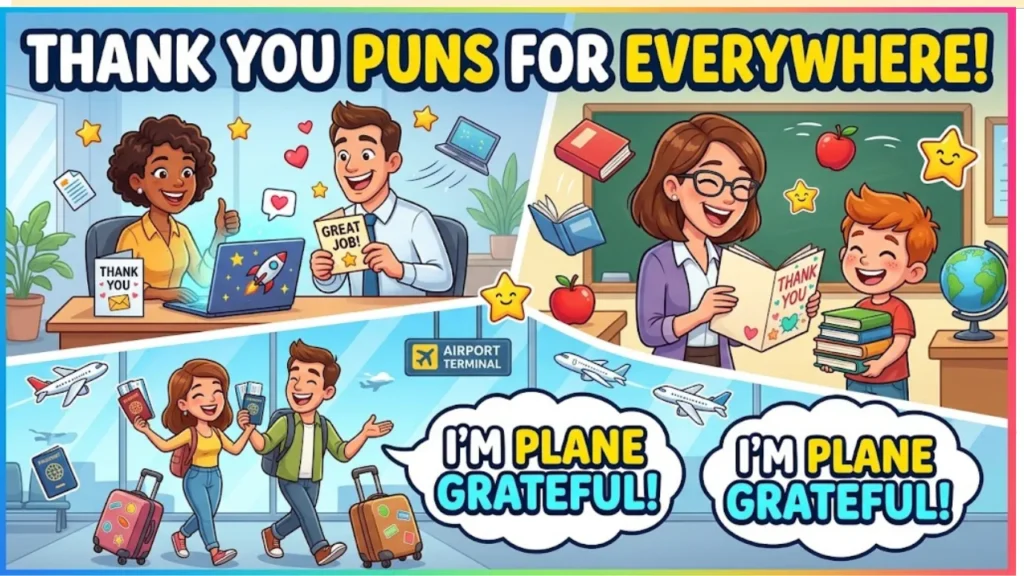 Thank You Puns for Work, School & Travel