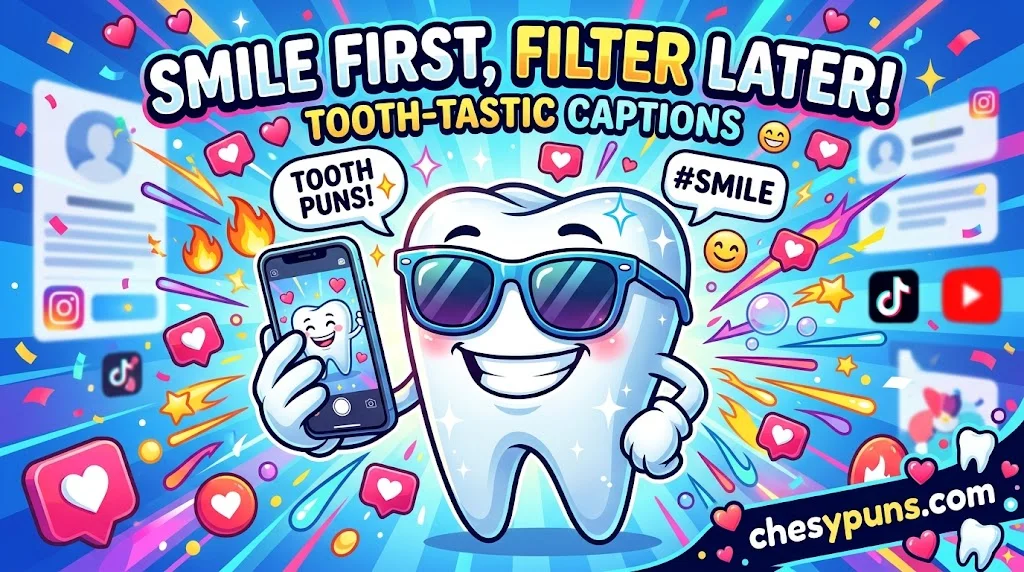 Tooth Puns for Captions & Social Media
