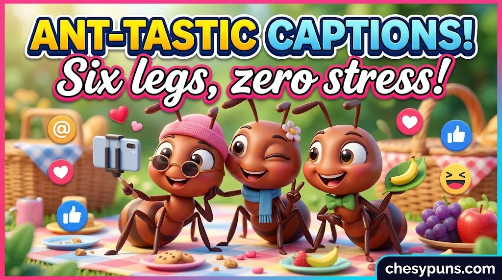 Ant Puns for Instagram Captions & Social Media