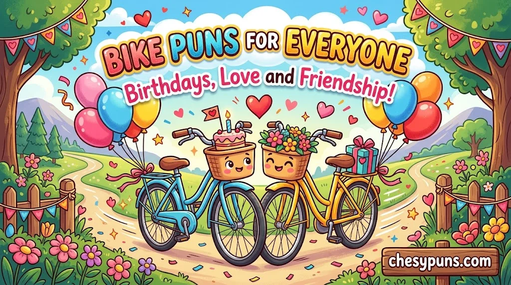 Bike Puns for Birthdays, Love, Friends and Quotes
