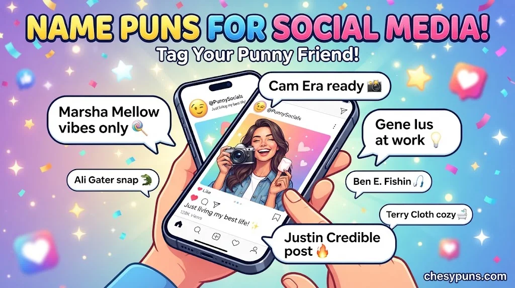 Clever Name Puns for Captions & Social Media