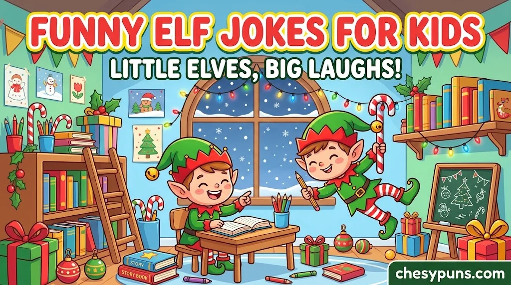 Elf Puns for Kids, Cards, and Work