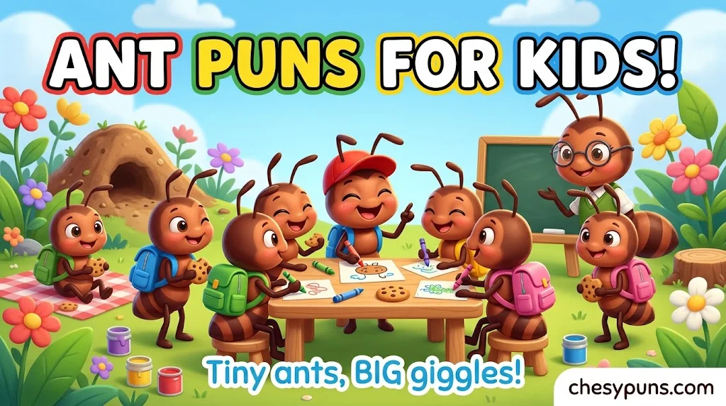 Funny Ant Puns for Kids & Family