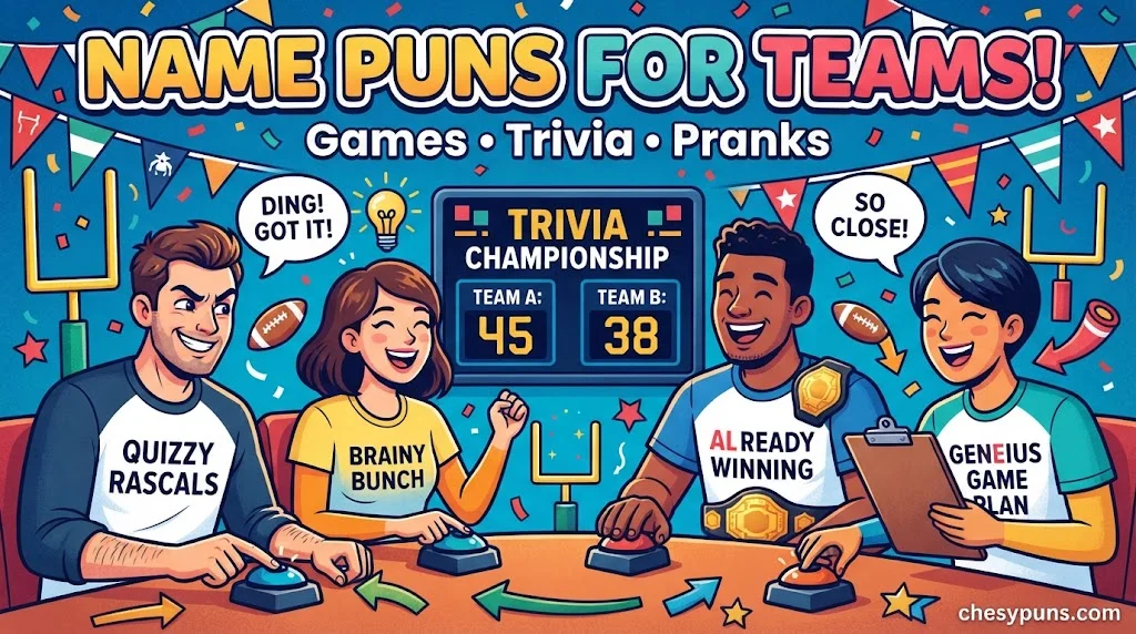 Funny Name Puns for Games, Pranks & Teams