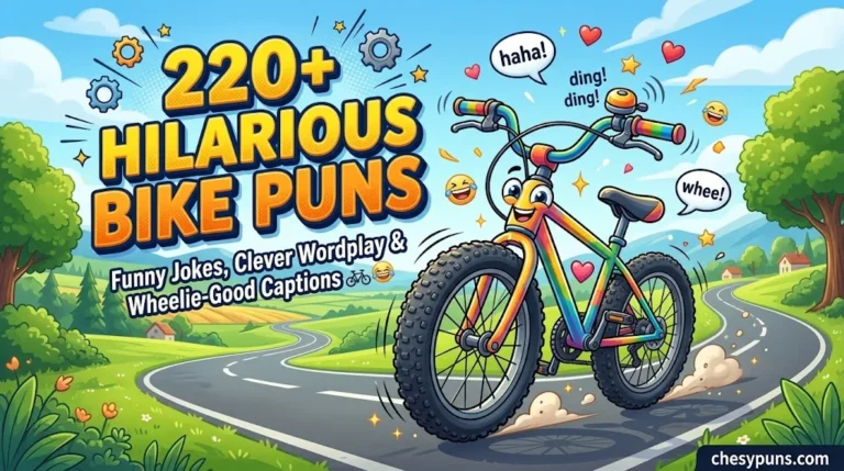 220+ Hilarious Bike Puns: Funny One-Liners, Clever Bicycle Jokes & Wheelie-Good Captions (2026) 🚲😂