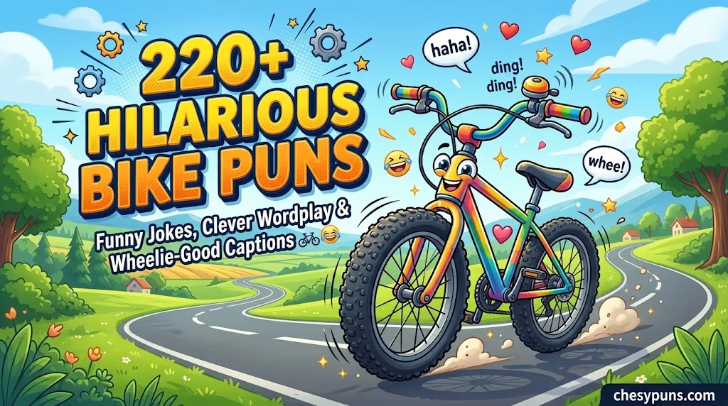 220+ Hilarious Bike Puns: Funny One-Liners, Clever Bicycle Jokes & Wheelie-Good Captions (2026) 🚲😂