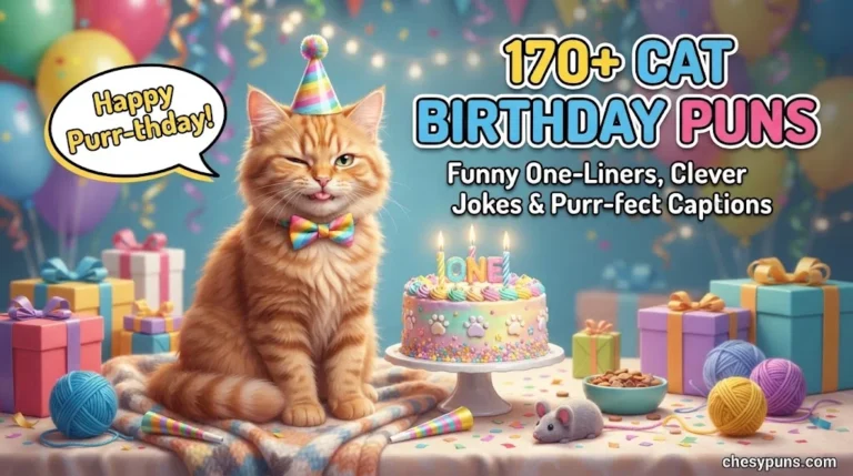 170+ Hilarious Cat Birthday Puns: Funny One-Liners, Clever Meow Jokes & Purr-fect Birthday Captions (2026) 🐱🎂