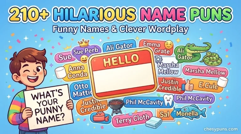 210+ Hilarious Funny Name Puns: Clever Name-Based Jokes, Punny Nicknames & Laugh-Out-Loud Wordplay (2026) 😂