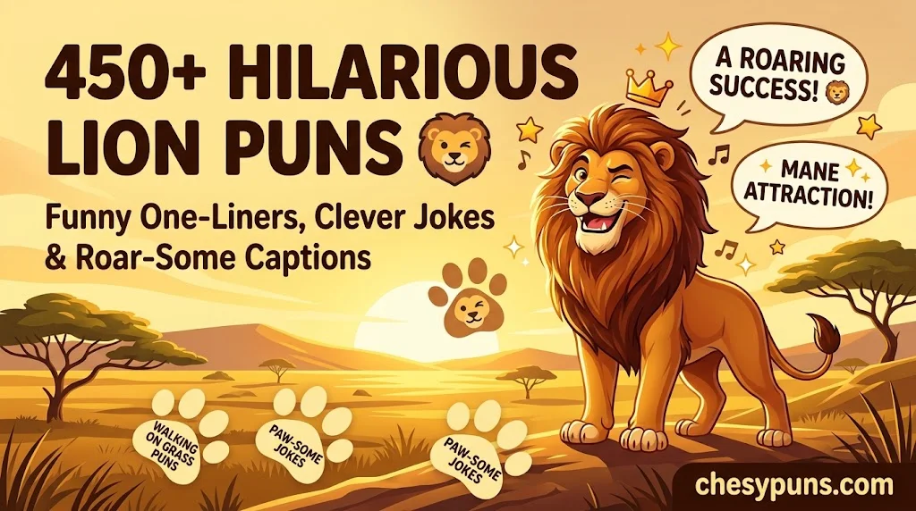 450+ Hilarious Lion Puns: Funny One-Liners, Clever Lion Jokes & Roar-Some Captions (2026)